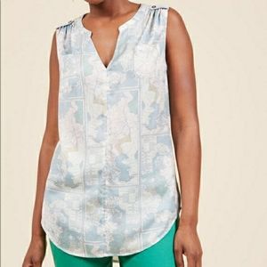 Modcloth Creative Contribution Map Blouse